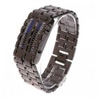 Pria Unik Lava Style Iron Biru LED Digital Wrist Watch