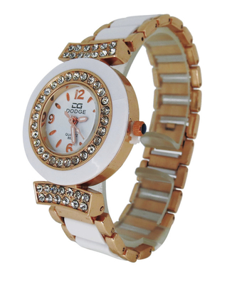 1 ATM Alloy Kasus Analog Quartz Perhiasan Plastik Band MOP Dial Perhiasan Untuk Hadiah