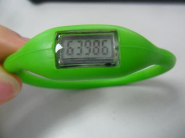 Promosi Silicone Rubber Wristband Pedometer Watch, Multifungsi Gerakan Silicone Wristband Perhiasan