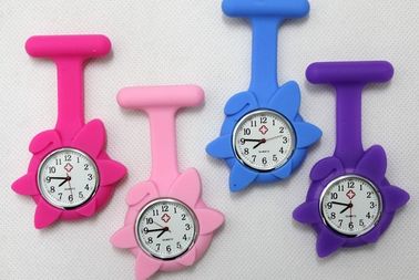 bentuk bunga Silicone Wristband Watch, berputar saku menonton menonton karet kuarsa