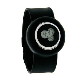Silicone Wristband Perhiasan XL 43mm Hitam Jelly Digital Alarm Quartz Perhiasan