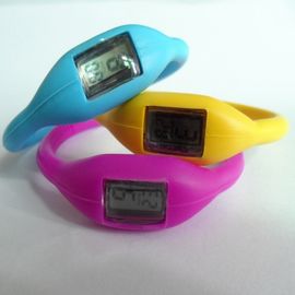 Hitam Silicone Wristband Perhiasan Band Sport Wrist Watch Untuk Camping / Hiking