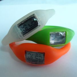 Hitam Silicone Wristband Perhiasan Band Sport Wrist Watch Untuk Camping / Hiking