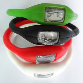 Digital Silicone Wristband Perhiasan Anion Ion Rubber Wrist Watch Dengan Eco-Friendly Bahan