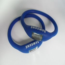 Putih / biru Silicone Wristband Watch, Olahraga Quartz Wrist Watch Dengan Adjustable Waktu Knob