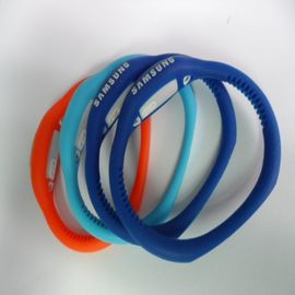 Putih / biru Silicone Wristband Watch, Olahraga Quartz Wrist Watch Dengan Adjustable Waktu Knob