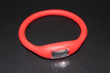Olahraga Gelang Wristband Watch Dengan Silicone Rubber Jelly Ion, Red Led Perhiasan