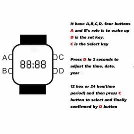 LED Silicone Wristband Perhiasan Hitam Klasik Kasual Sport Style Silicone Band