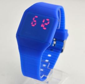 Biru / putih Mode Silicone Led Perhiasan 100% Silicone Strap untuk boys and girls