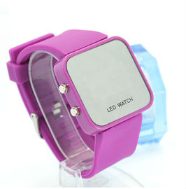 Digital LED Silicone Wristband Perhiasan Sport Style Dengan Permukaan Cermin