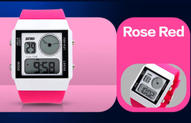 Unisex Waktu Dua Analog Digital Perhiasan Ganda Waktu Dengan 5 Warna latar