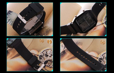 EL Backlight PU Band LCD Analog Watch, Alarm Wrist Watches Digital