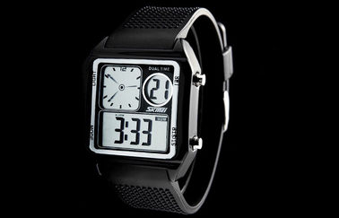 EL Backlight PU Band LCD Analog Watch, Alarm Wrist Watches Digital