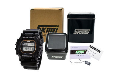Skmei Lapangan Sport Digital Perhiasan Buckle Watches EL Backlight Mens