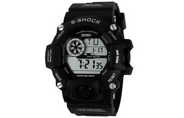 Alarm EL Backlight Harian Olahraga Perhiasan 12/24 jam Mans Digital Watches