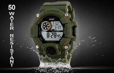 Alarm EL Backlight Harian Olahraga Perhiasan 12/24 jam Mans Digital Watches