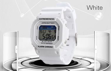 Elegan Wanita Putih Digital Perhiasan ABS Case 12/24 Jam jam Wrist