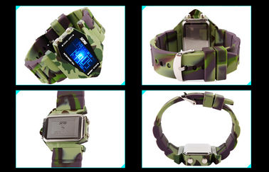 Multifungsi Digital Perhiasan Unisex EL Backlight 3 ATM Jam tangan Militer