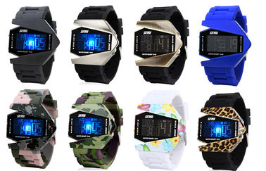 Multifungsi Digital Perhiasan Unisex EL Backlight 3 ATM Jam tangan Militer