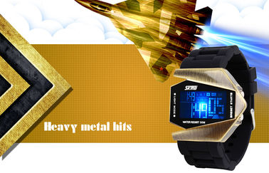 Multifungsi Digital Perhiasan Unisex EL Backlight 3 ATM Jam tangan Militer