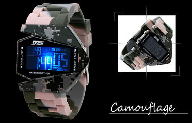 Multifungsi Digital Perhiasan Unisex EL Backlight 3 ATM Jam tangan Militer