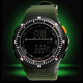 Hitam LCD Multifungsi Digital Watch Dengan EL Back Light