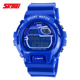 LCD Multifungsi Digital Wrist Watch Dengan PU Strap Nickel Gratis