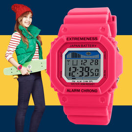 Colorful Unisex Olahraga Multifungsi Digital Watch Dengan Alarm