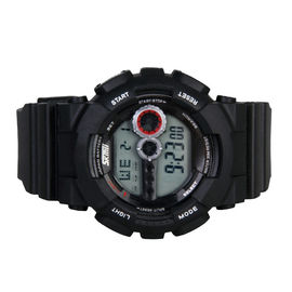 Hitam Olahraga Multifungsi Digital Perhiasan Stopwatch Fungsi Alarm Untuk Pria