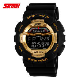 Unisex Multifungsi Digital Watches EL Backlight Stopwatch PU Strap