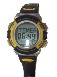 Multifungsi Unisex Pesan Putaran Sport Digital Watch Dengan Waktu Dunia