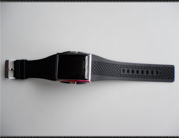 Olahraga Lembut Disesuaikan Silicone Wristband Watch, Putih Strap Jam