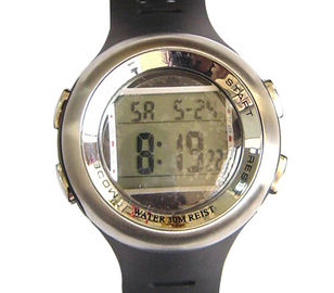 Pria PU Buckle Digital getar Alarm Perhiasan Ganda Waktu Elektronik Perhiasan