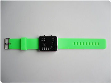 Hijau Binary LED Watch / Silicone Karet Wristband Watches OEM