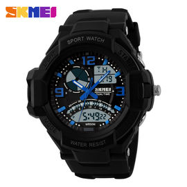 Stopwatch Alarm Time Zone Men ganda, Tanggal Analog Quartz Digital Wrist Watch