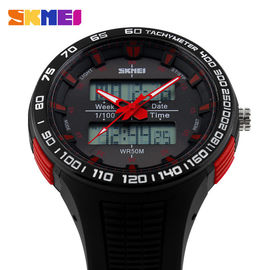 Mahasiswa Analog Digital Watch, 52mm Kasus Pria terbuka Jam Jam