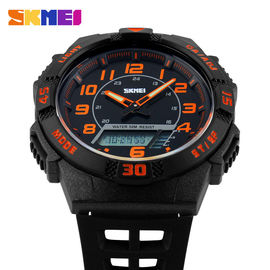 PC Plastik Analog Digital Wrist Watch LCD Gerakan Jepang