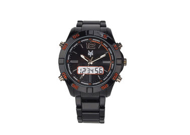Jepang Gerakan Analog Digital Wrist Watch Untuk Pria Dengan EL Kembali Cahaya Ganda Waktu Tampilan
