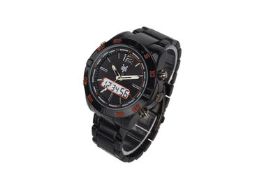 Jepang Gerakan Analog Digital Wrist Watch Untuk Pria Dengan EL Kembali Cahaya Ganda Waktu Tampilan