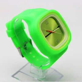 Fashionable Custom cetak Jelly Wrist Watches Dengan dipertukarkan Strap / Wajah