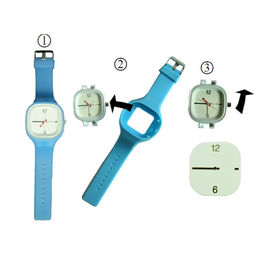 Fashionable Custom cetak Jelly Wrist Watches Dengan dipertukarkan Strap / Wajah