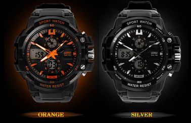 OEM Man Ganda Zona Waktu Analog Digital Wrist Watch Dengan Chime Per Jam