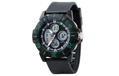 Kenyamanan Unisex EL Backlight 5 ATM Analog Digital Wrist Watch Dengan Rotating Bezel