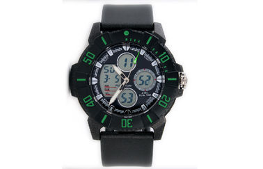 Kenyamanan Unisex EL Backlight 5 ATM Analog Digital Wrist Watch Dengan Rotating Bezel