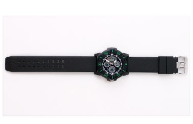 Kenyamanan Unisex EL Backlight 5 ATM Analog Digital Wrist Watch Dengan Rotating Bezel