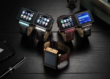 Nirkabel Bluetooth Cerdas Watch Phone Produsen Logam Casing Kulit Strap