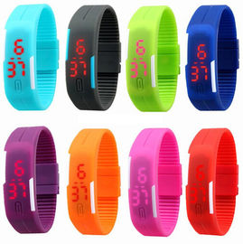 Touch Screen Silicone LED Digital Wrist Watch, Red Light Led Digital Wrist Watch