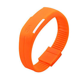 Touch Screen Silicone LED Digital Wrist Watch, Red Light Led Digital Wrist Watch