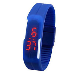 Touch Screen Silicone LED Digital Wrist Watch, Red Light Led Digital Wrist Watch