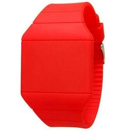 Ultra Thin Silicone Red LED Digital Watch, Advertising Lady Wrist Watch